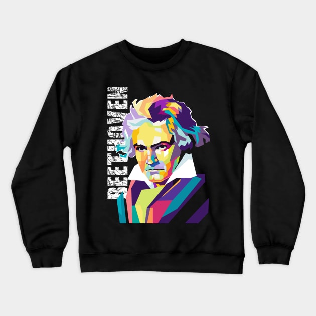 Beethoven wpap popart Crewneck Sweatshirt by Martincreative
